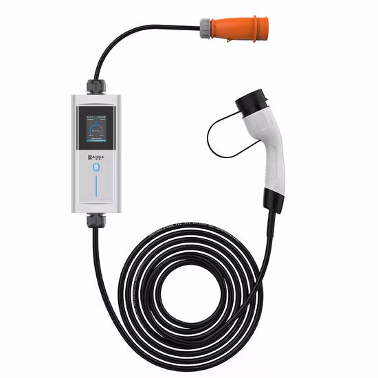 Портативное автомобильное зарядное устройство IEC62196 типа 2 EV, зарядное устройство для электромобиля 16А
